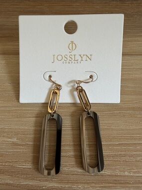 Josslyn Two-Tone Gold and Gunmetal Drop Earrings